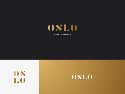 Oslo Craft Brewery branding custom type geometric logo minimal