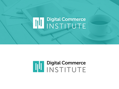 Digital Commerce Institute Logo clean flat logo turquoise white