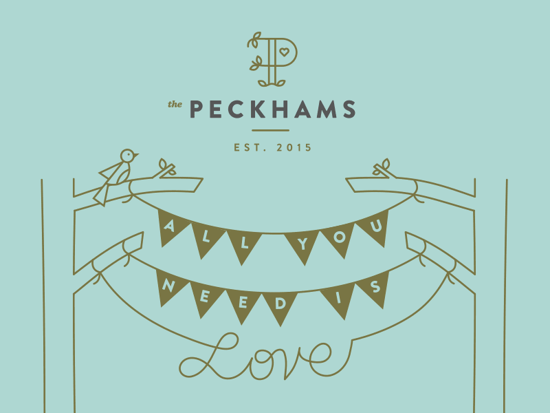 all you need is love - wedding illo revisions bicycle bike illustration tandem wedding