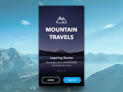 001 Daily UI - Sign up app carousel daily ui iphone login mountains on boarding sign up splash screen walkthrough