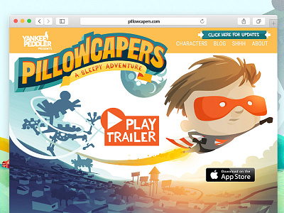 Pillowcapers bed cartoon design development experience front end ipad kids magical pillowcapers ux web