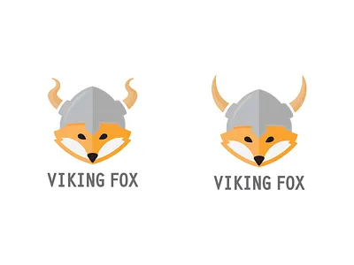 Viking Fox Logo fox helmet horns logo viking