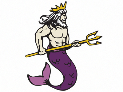 Triton illustration logo merman triton