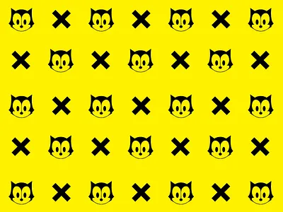 Threadless Felix the Cat Challenge cross icon illustration shirt t shirt threadless yellow