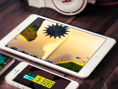 iPad & iPhone game mockup app art design fantasy forest game iphone makibot maze play screen screenshot