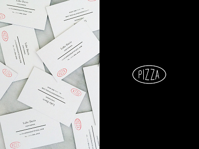 Hand-stamped & Hand-crafted branding business card charleston food icon identity logo photograph pizza stamp