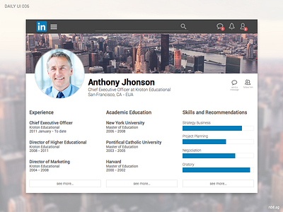 Daily UI 006 - User Profile 006 dailyui nb8 profile ui user ux