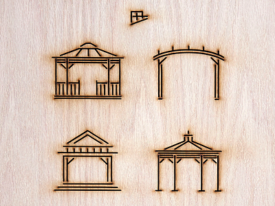 CHBP Lasercut Poster gazebos line art line illustrations poster design