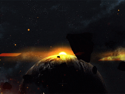 Boldly Go asteroids belt earth glare planet space sun