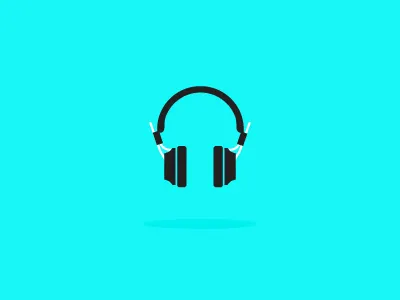 Beets. aqua bright headphones illustration music