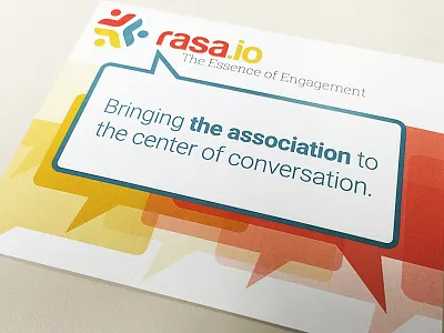 Rasa.io Brochure Print Piece brochure colorful flat flyer graphic design minimal print speech bubble tricolor