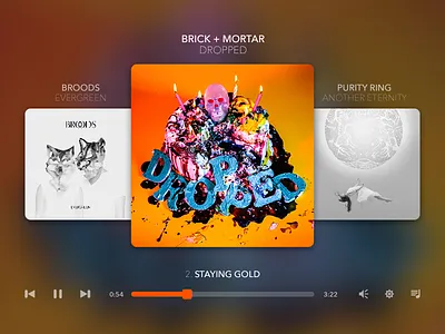 Daily UI #009 - Music Player 009 album brick mortar dropped music music player play rdio update