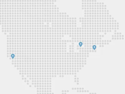 Locations dots locations map north america pins