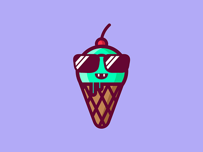 Ice cream character cool cute food ice cream icon illustration stickers