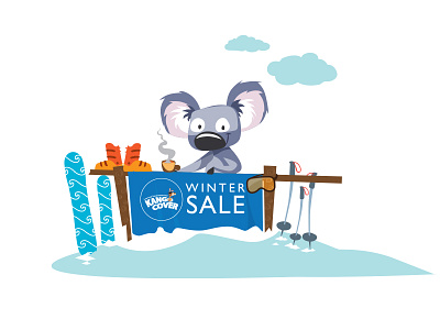 Koala - Winter Sale illustration kango cover koala snowskating