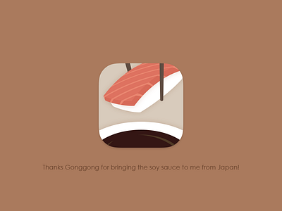 Soy sauce and Sushi icon sushi