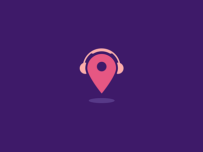 Audio guide audio city guide headphones listen logo place point