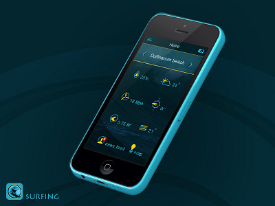 Surfing App - Weather icons design interactive ui ux