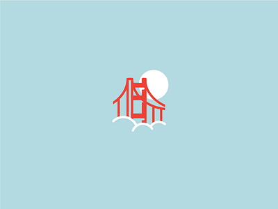 SFO bridge golden gate icon san francisco simple vector