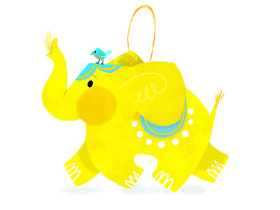 Nellyphant banana birdie cambodia children elephant illustration pom poms tassels tweet yellow