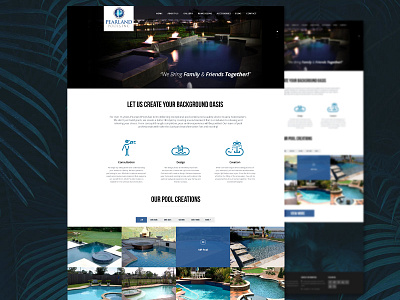 Pearland Pools Website dark design pools tropical ui ux web