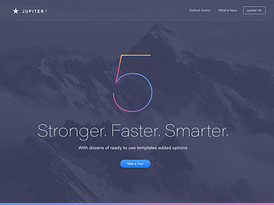 Jupiter V5 Landing Page gradient hero landing page minimal slideshow ui website