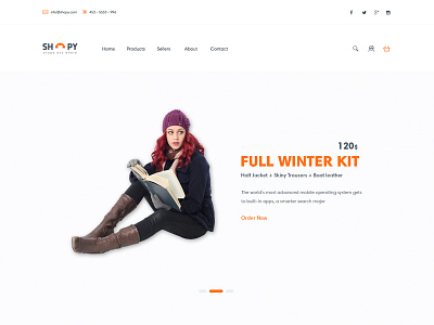 Shopy - Ecomerce Template cart ecomerce featured light market products shope store template ui ux white