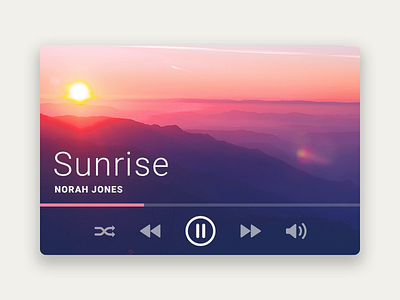 Music Player dailyui day009 flat media music player song sunrise ui ux web widget