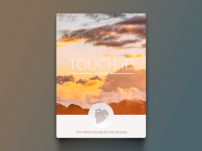 Touch ID Login gui interface login screen uiux