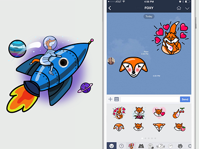 Fox Emoji Sticker Set emoji fox illustration mobile stickers