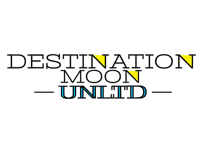 Destination Moon Unlimited branding identity logo serif word mark