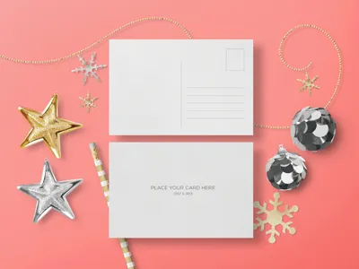 Holiday Postcard mockup calligraphy card christmas fall holidays lettering ornament postcard prints thanksgiving winter xmas