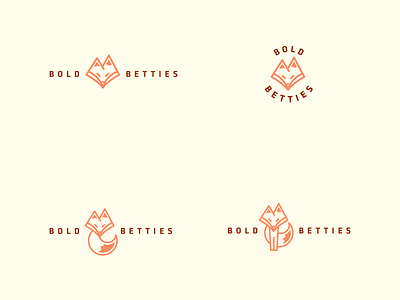 Bold Betties Proposed Logo fox identity logo mountains outdoor outline tail