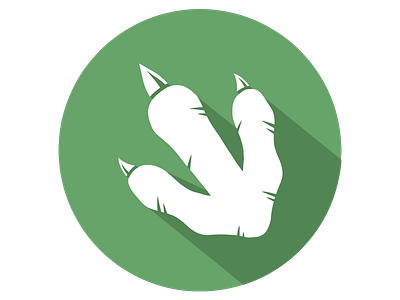 Dinosaur Footprint Circle Flat Design Icon animal cartoon design dinosaur flat footprint graphics icon illustration logo paw vector