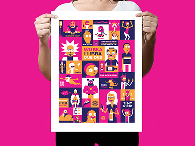 Rick and Morty illustration morty rick vector wubba lubba dub dub