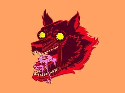 Wolf art design donut graphic illustration ols dsgn space sweet tshirtdesign universe wolf