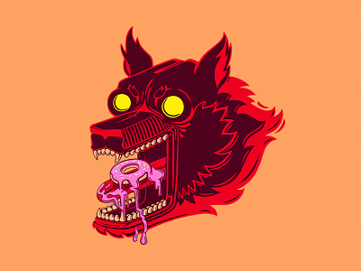 Wolf art design donut graphic illustration ols dsgn space sweet tshirtdesign universe wolf