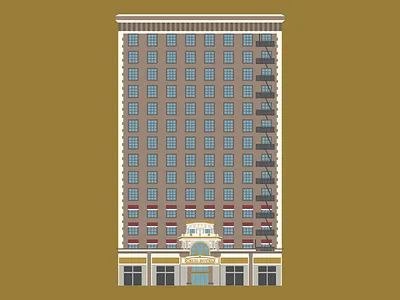 Cecil Hotel architecture building ghost haunted horror hotel illustration los angeles spooky vector