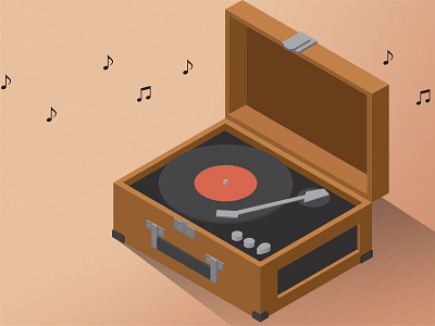 Isometric Record Player isometric record player vector