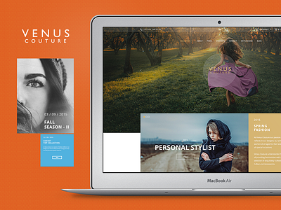 Venus Couture - Web Design clean couture flat layout minimal navigation transparent ux venus web webdesign website