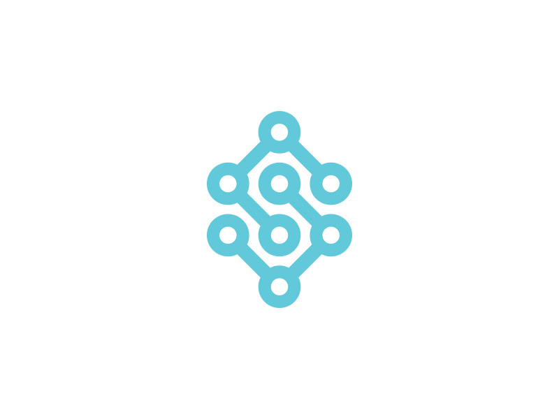 Connect the dots branding dots icon logo mark s science