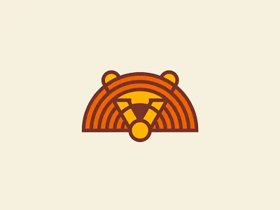 King Circle animal cat circle lion logo monoline nature orange power round wild yellow