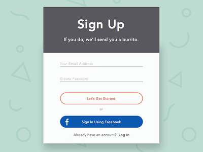 Daily Ui #001: Sign Up dailyui flat form illustration login minimal modal shapes signup sketch ui