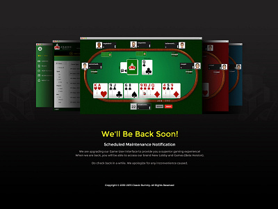 Maintenance page gamedesign rummy ui visualdesign