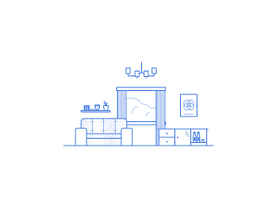 Home home illustration line