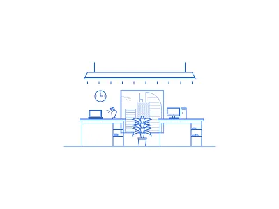 Office illustration lines office