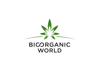 Bioorganic World Logotype bioorganic cannabis logo logotype marijuana nio organic weed world