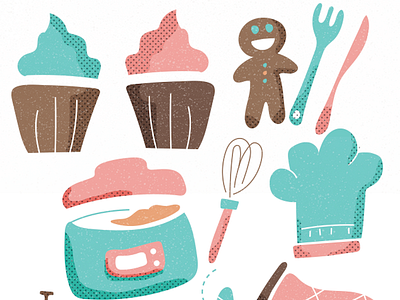 No Bake, No Problem bake baking illustration kitchen pastel utensils