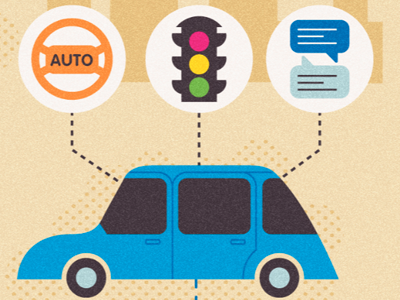 Smart car auto steering future illustration russell tate russelltatedotcom satnav smart car