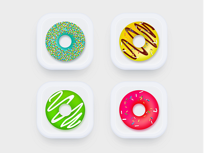 Donuts Icons UI cube design dice game illustrations number scetch shape vector web